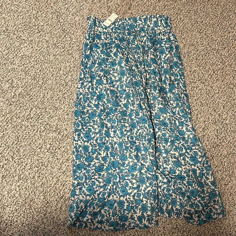 Jcrew linen floral midi skirt